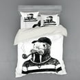 thumbnail image 2 of Ambesonne Indie Bedding Set 3 Pcs, Walrus with Sketch Art, Twin, White Black, 2 of 3