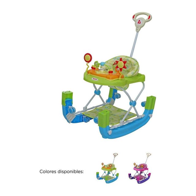 Andadera para Bebés D'Bebe Sunshine con bastón y tablero musical Azul -
