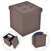 Folding Storage Cube Ottoman Seat Stool Box Footrest Furniture Decor Brown New