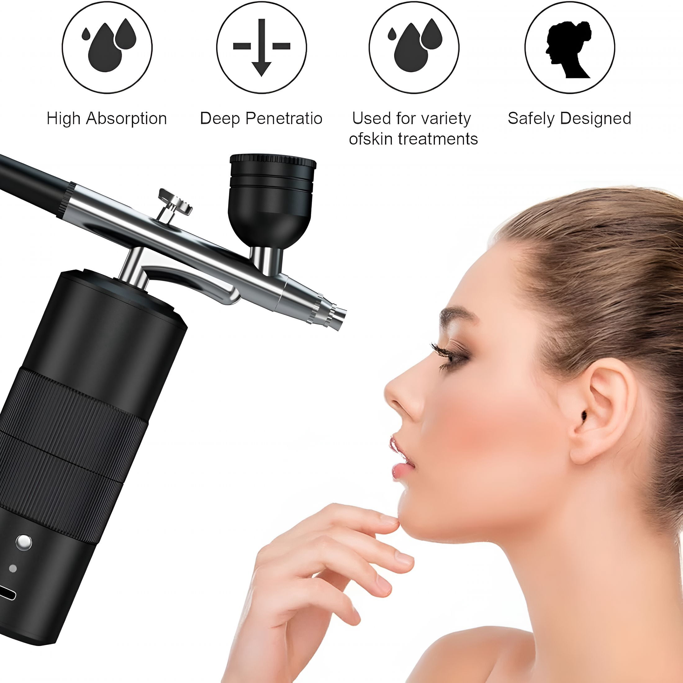CURYMAY 2026 New Airbrush Kit Portable Airbrush Air Brush Kit with Air Compressor Airbrush for Nails Airbrush Compressor High Pressure Nail Airbrush Machine Handheld Mini Air Brush Kit(Black)