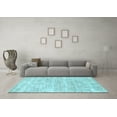 thumbnail image 3 of Ahgly Company Indoor Round Solid Light Blue Modern Area Rugs, 3' Round, 3 of 4