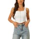 thumbnail image 1 of INSPIRAR CHIC Top de Mujer Cuello Cuadrado Dobladillo Asimétrico Con Cremallera Corset Beige, 1 of 5