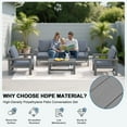 thumbnail image 5 of SERWALL Outdoor Patio Furniture Set, 6-Piece HDPE Outdoor Sofa Set Patio Conversation Set, Grey Frame with Grey Cushions, 5 of 7