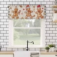 thumbnail image 4 of Christmas Vintage Valances for Windows Gingerbread Man Buffalo Plaid Rod Pocket Curtain Valance Window Treatment Short Curtains for Kitchen Living Room, 60"x18", 4 of 5