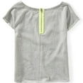 thumbnail image 2 of Aeropostale Womens Zip Lace Embellished T-Shirt, Grey, Juniors, X-Large, 2 of 2