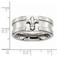 thumbnail image 5 of Stainless Steel Fleur de lis 10mm Brushed & Polished Band, 5 of 9