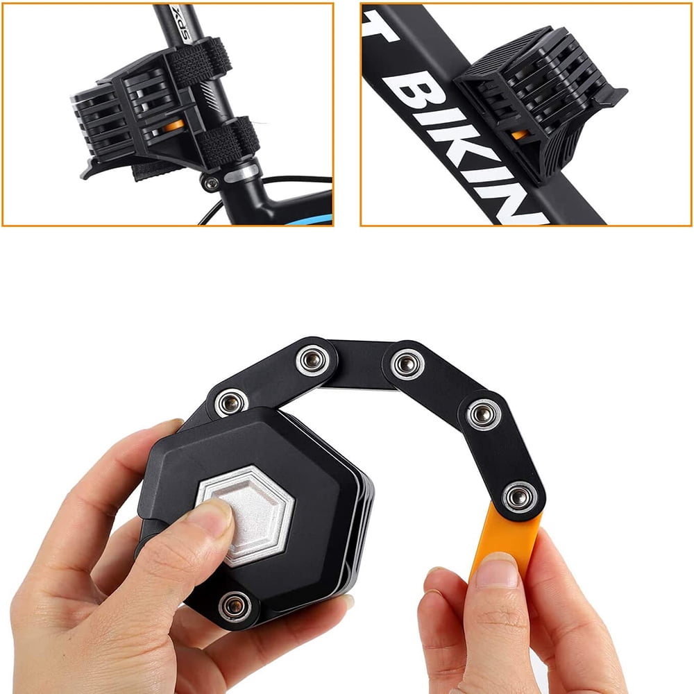 2022 Folding Bike Lock, 85cm Long High Security Bike Lock, Folding Bike Lock with Stand and 3 Keys, Mountain Bike/Road Bike/BMX/MTB Electric Scooter Lock