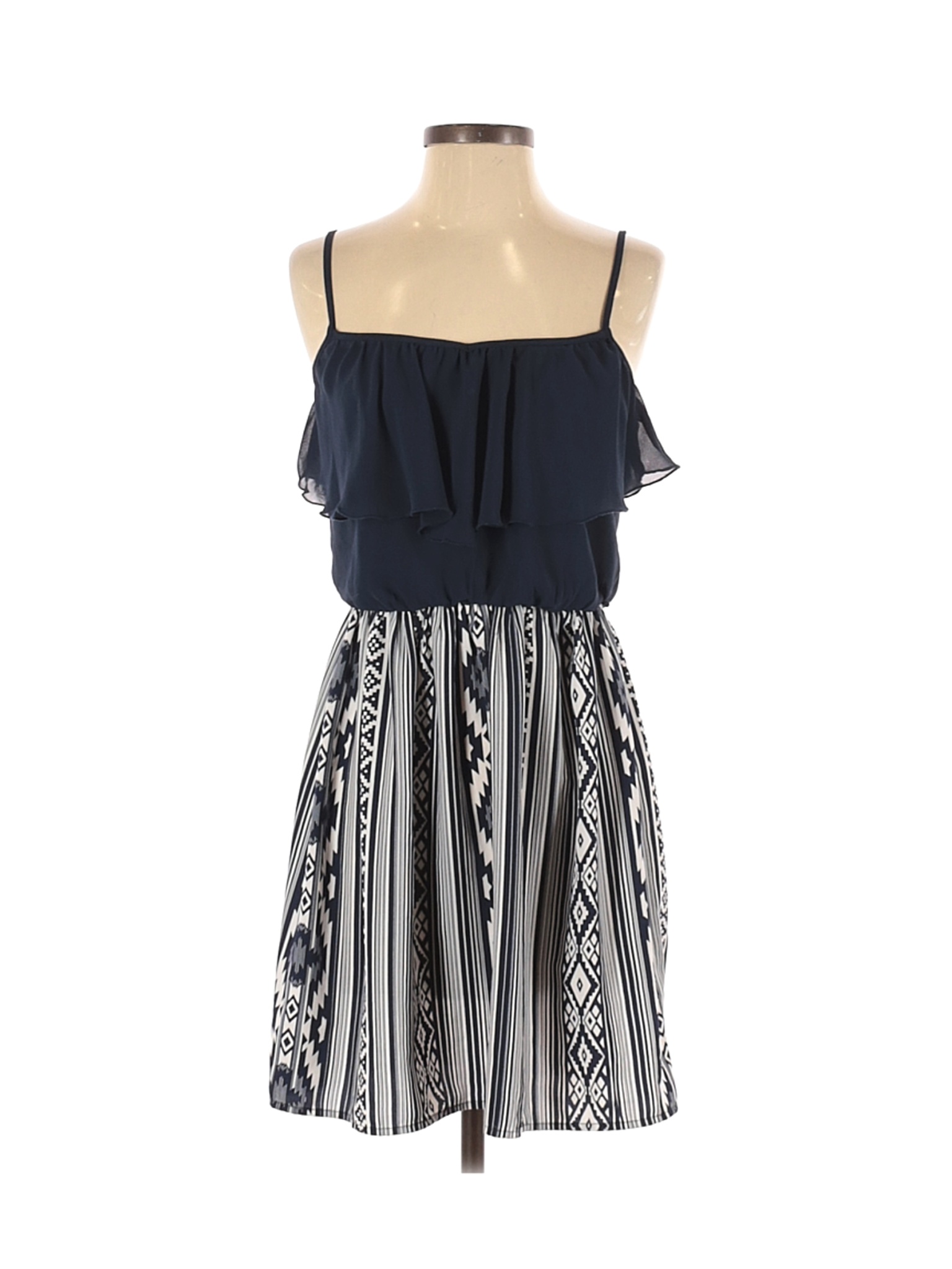 Byer Womens Ruffled Skirt Sleeveless Dress A