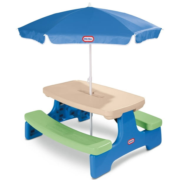 Little Tikes Easy Kids Picnic, Outdoor Table With Umbrella Holder
