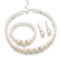 thumbnail image 5 of Shenmeida 3Pcs/set Elegant Faux Pearl Necklace Hook Earrings Bracelet Jewelry Set Simulated Pearl for Women Gift, 5 of 7