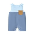 thumbnail image 2 of Aojekbee Baby Boy Tank Top Romper Casual Contrast Color Round Neck Sleeveless Jumpsuit Infant Toddler Overalls, 2 of 10
