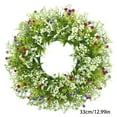thumbnail image 3 of Winter Front Door Wreath, Artificial Frosted Foliage Hanging Decor for Indoor and Outdoor Use, Single Piece All-Season Wall and Door Decoration(Green), 3 of 6