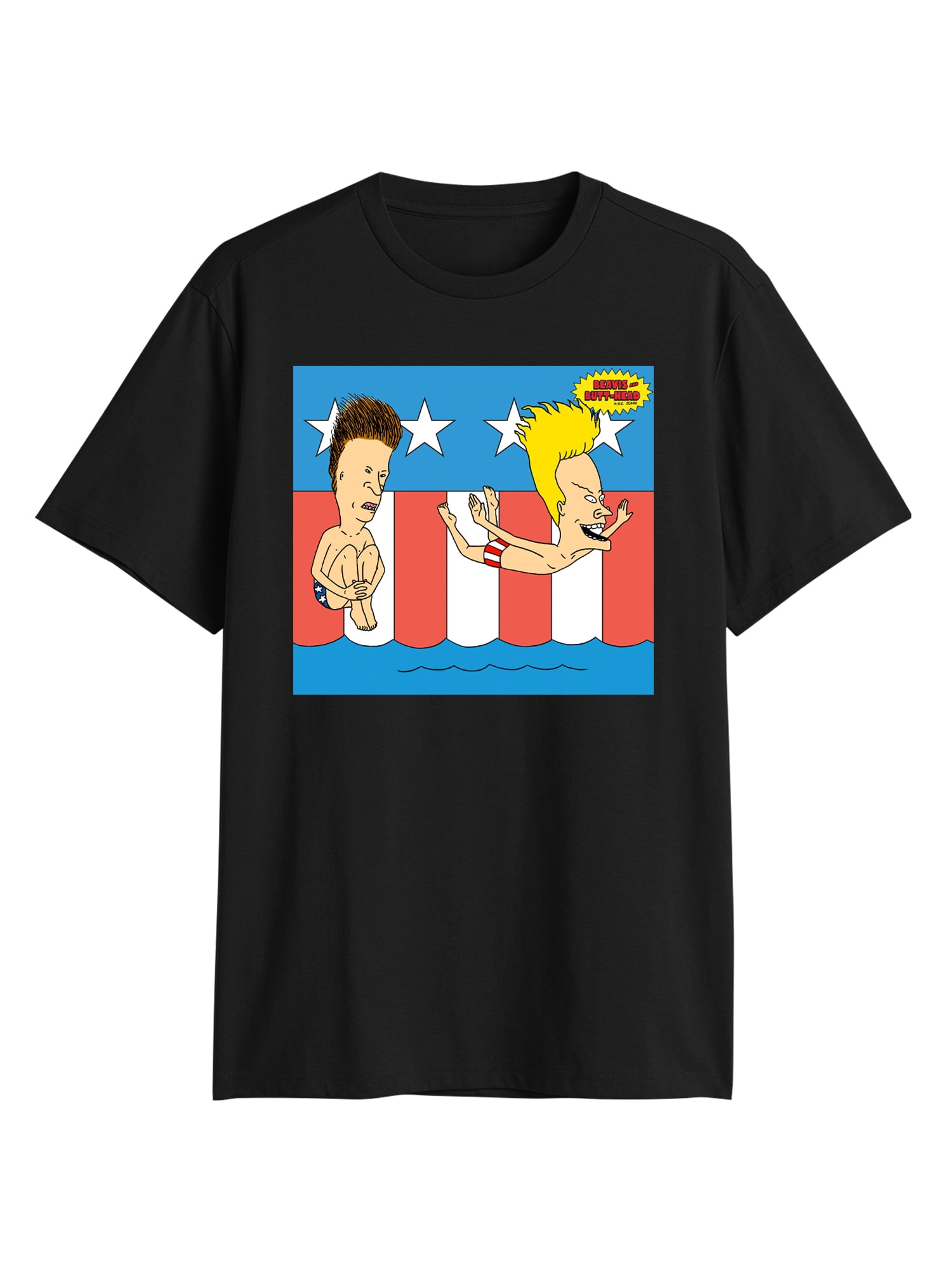 Beavis & Butthead, Men's & Big Men's Graphic Tee Shirt, 'Merica Patriotic Americana July 4th, Sizes XS-5XL