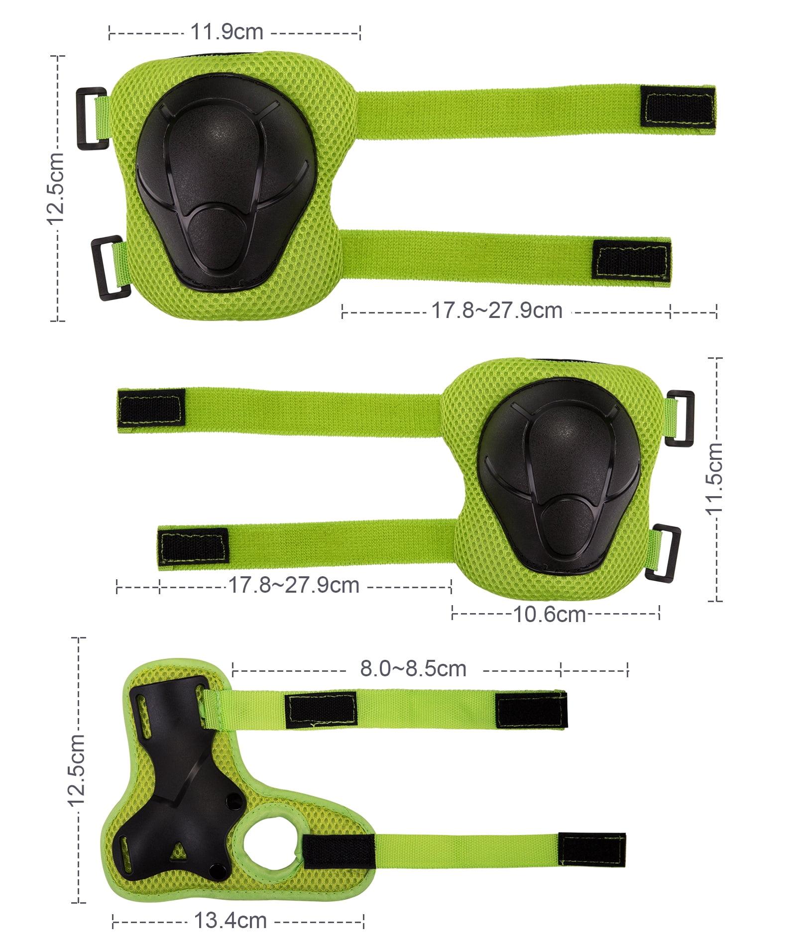 Wdmiya Kids Bike Helmet Toddler Helmet, Multi-Sport Protective Gear Set for 2-8 Years Boys Girls Child, Cycling Helmet with Knee Pads Elbow Pads Wrist Guards, Green Dinosaur