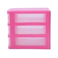 thumbnail image 3 of 2X Mini Translucent Drawer Type Plastic Storage Box（Rose Red 3 Layers）, 3 of 4