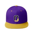 thumbnail image 2 of Daxton Classic Snapback Initial Numbers Letters Flat Bill Visor Cap, Purple Yellow Hat, Letter O, 2 of 4
