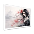 thumbnail image 2 of Designart "Asian Woman Portrait in Black and Red" Landscapes Framed Wall Art Decor - Traditional Red China Hallway Framed Wall Art Decor, 2 of 6