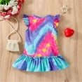 thumbnail image 5 of Youmylove Dresses For Girls Toddler Small Flying Sleeve Crewneck Tie Dye Love Print Dress For 1 To 4 Years, 5 of 7