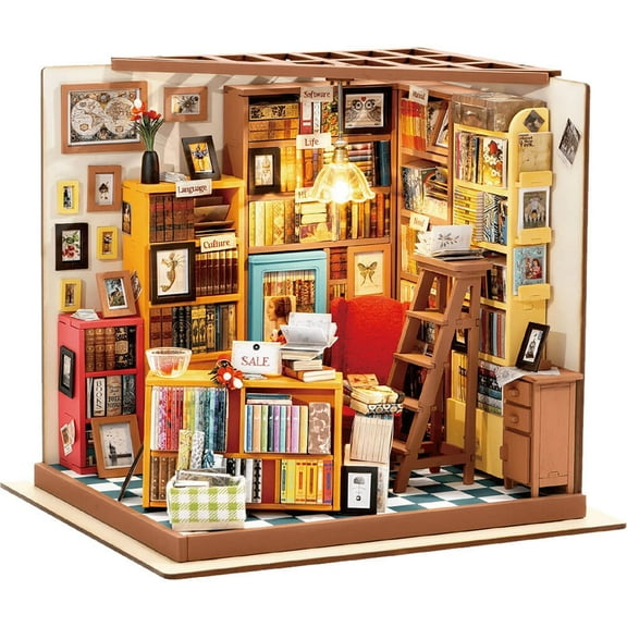 Rolife DIY Miniature Dollhouse Kit - Sams Study (No manufacturer warranty)