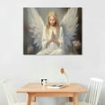 thumbnail image 2 of Nawypu  Angel Girl Wall Art White Angel and Wings Canvas Prints Angels Praying Picture Abstract White Painting Home Decor Frame, 2 of 4