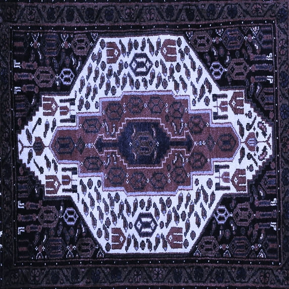 Ahgly Company Indoor Square Persian Blue Traditional Area Rugs, 5' Square