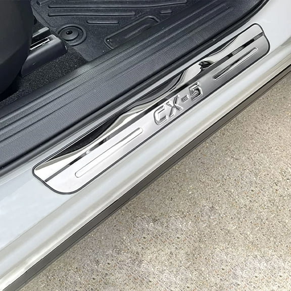 For Mazda CX5 CX-5 Car Door Sill Threshold Scuff Plate Protector Accessories Trim 2017-2024 4pcs