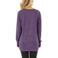 thumbnail image 3 of JINMGG Womens Plus Size T-Shirts,Women Fashion Loose Long Sleeve O-Neck Casual Solid T-Shirt Blouse Tops Purple XXXL, 3 of 9