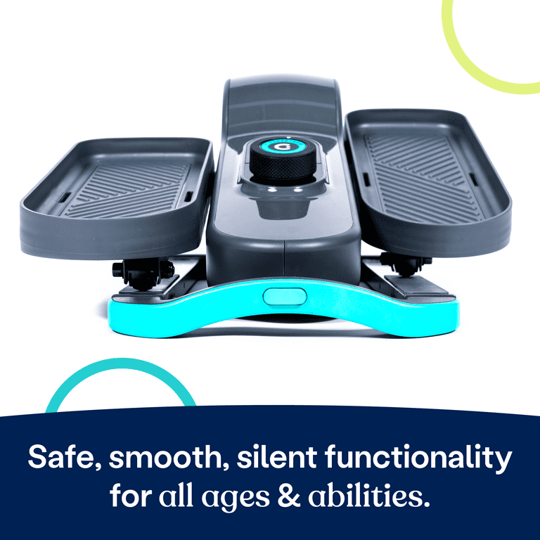 Cubii GO Aqua Ultra Portable Under Desk Elliptical Foot Pedal Exerciser Machine with Built in Wheels Easy Retractable Handle Large LCD Fitness