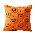 thumbnail image 3 of Halloween Throw Pillow Covers 18x18 Inch, Pumpkin Decorative Square Pillowcases, Farmhouse Holiday Cushion Covers for Sofa Living Room Home Fall Halloween Thanksgiving Decor, 3 of 5