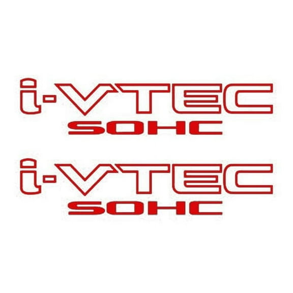 2x Red i-VTEC SOHC Vinyl Decal Stickers Emblem Honda Acura ivtec