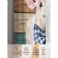 thumbnail image 6 of Farms Cute Pigs Sheer Curtains 2 Panels Set Sunflower Brown Green Wood Striped Oil Painting Sheer Window Curtains Light Filtering Rod Pocket Voile Drapes for Bedroom Living Room 52"X96", 6 of 8