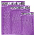 thumbnail image 1 of 30 Assorted, 4x8, 6x10, 8x12 Inch Colored Poly Bubble Mailers, All 3 Sizes, Self Sealing Padded Envelopes with Kiss Lip Stickers (Purple), 1 of 4