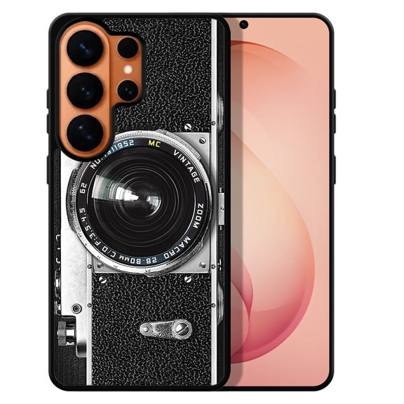 WIRESTER Shockproof Soft Rubber Cover Case for Samsung Galaxy S26 Ultra 6.9" 2026, Retro Vintage Camera Zoom