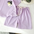 thumbnail image 4 of Leey-World Boys Girls Spring Summer Pajama Set 2 Piece Short Sleeve Sleepwear Summer Kids Clothes Set for Toddlers Girls Summer Clothes Home Clothes Pajamas(130,Purple), 4 of 5
