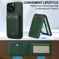thumbnail image 3 of Allytechgroup Case for iPhone 8 Plus/7 Plus, PU Leather 2 In 1 Wallet Stand Case with Detachable Card Holder Support Wireless Charging Shockproof Magnetic Back Cover for iPhone 8 Plus/7 Plus, Green, 3 of 13