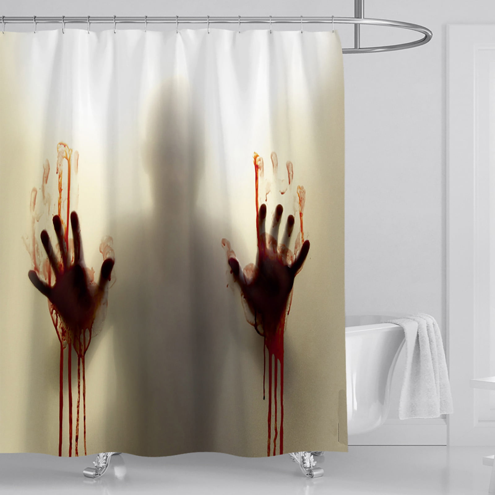 A Bloody Female Ghost 3D Shower Curtain Waterproof Fabric Bathroom Decoration 