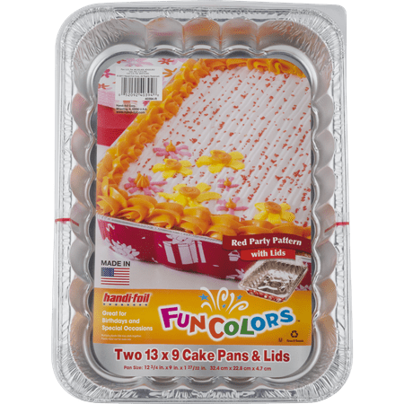 Handi-Foil Aluminum Cake Pans with Lids, 13 x 9 Inch, 2 Count