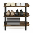 thumbnail image 4 of Furinno TURN-N-TUBE Shoe Rack, 3-Tier Shoe Organizer, Shoe Rack Storage with Curved Freestanding Organizer, 11.7 x 23.6 x 21.9, for Closet Entryway, Office, Garage, Amber Oak/Black, 4 of 4