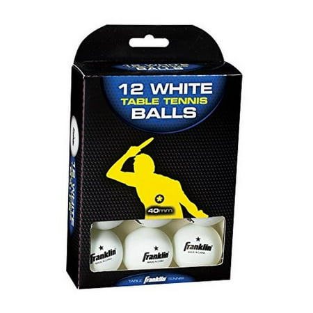 Franklin Unisex 12 Table Tennis Balls  White  OS