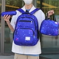 thumbnail image 2 of UJNDER Stylish Space Themed Casual Backpack with Starry Print and Laptop Compartment Lightweight Daypack for Students Everyday Use,Blue,Mid, 2 of 9