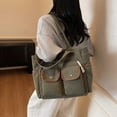 thumbnail image 2 of Practical Cordurody Carryall Bag Reinforced Handles Foldable Structure Perfect For Travel Gym Office Storage Needs White, 2 of 4