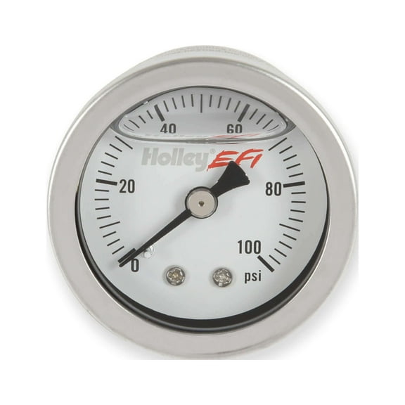 Holley EFI 26-507 Fuel Pressure Gauge - 0-100psi - 1.5 inch - Glycerin Filled