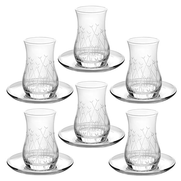 Tea Mug Nova Tea Glass set of 6 Clear Glass Cups for Hot Beverages Drinkware 5 fl oz (150 ml)