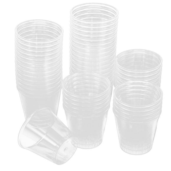 100 Pcs Plastic Shot Glasses Clear Disposable Plastic Drinking Cups Party Cups Mini Plastic Containers For Sauce And Sample Tasting 30ml