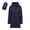 Navy, variant on ibiyuan Women's Lightweight Down Jacket, Windproof Hooded Coat, Slim Fit Long Puffer Outerwear with Recycled Insulation