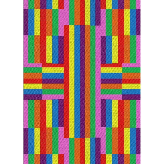 Ahgly Company Indoor Rectangle Patterned Green Abstract Area Rugs, 7' x 10'