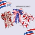 thumbnail image 6 of Baywell Patriotic Wreath Bow Burlap American Stripes Stars Large Tree Topper Bow Gift Bows for 4th of July Memorial Day President's Day Independence Day, 6 of 6