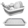thumbnail image 1 of Professional Dish Rack - Kitchen Collapsible Dish Drainer Drying Rack strainer Cups Plates utensils Tray, 1 of 10