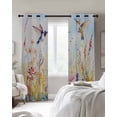 thumbnail image 4 of Spring Hummingbird Floral Blackout Curtains for Bedroom Living Room Darkening Curtains 54 Inch Long Farmhouse Flower Botanical Short Curtain for Small Window Treatment Grommet Drapes 52"x54"x2, 4 of 9