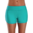 thumbnail image 3 of Women Sporty Swim Shorts Solid Board Shorts Boyleg Swim Bottoms, 3 of 5